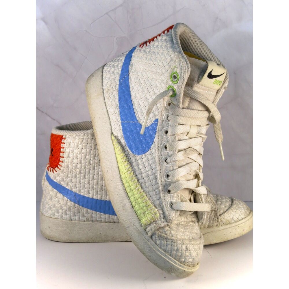 Nike Blazer Mid 77 Next Nature Hemp Blue White Sneakers Women's Size 7